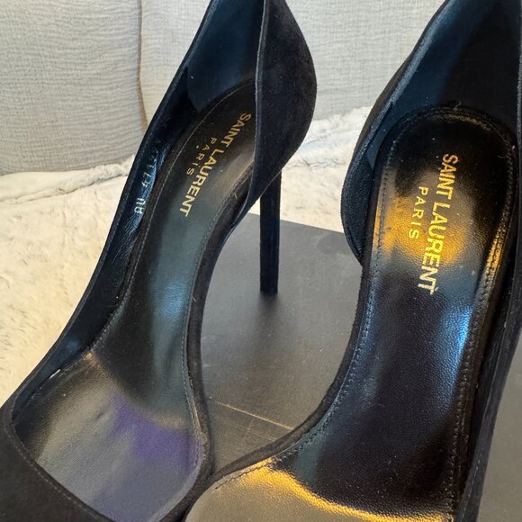 Saint Laurent Anja 105mm D'Orsay Heel Size 38 Suede - Picture 6 of 13